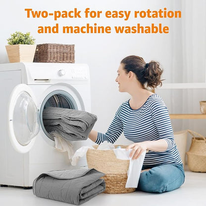 LOOBANI 2 Pack Waterproof Dog Blanket, Reversible and Washable Pet Bed Covers, Protects Furniture, Couch, Bed, and Car from Spills and Scratches, Soft and Cozy for Large Dogs and Puppies, 82x102In