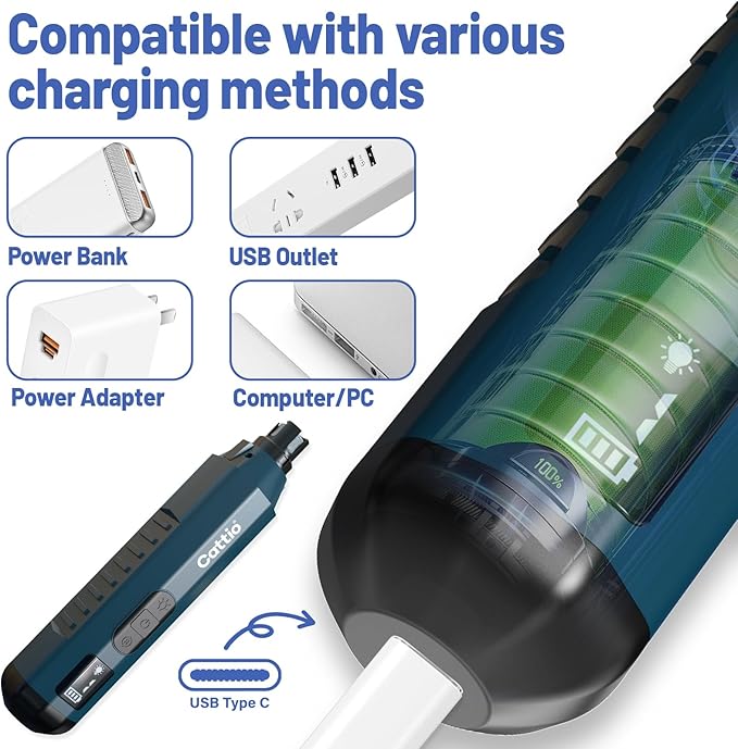 Dog Nail Grinder - Professional Electric Dog Nail Trimmer for Dogs & Cats Quiet Painless Grooming & Smoothing Dog Nail Clipper & File Included - Suitable for Small Medium Large Pets (Dark Blue)