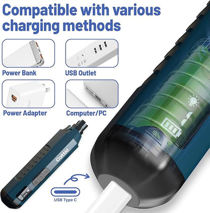 Dog Nail Grinder - Professional Electric Dog Nail Trimmer for Dogs & Cats Quiet Painless Grooming & Smoothing Dog Nail Clipper & File Included - Suitable for Small Medium Large Pets (Dark Blue)