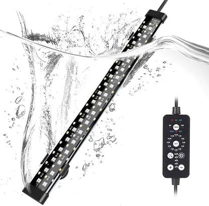 hygger Submersible LED Aquarium Light, 17W 19in 24/7 Mode Fish Tank Light with 5 Rows Beads, with Timer 9 Colors and Adjustable Brightness, Full Spectrum IP68 Waterproof Light for Fish Tank 20-35 inch