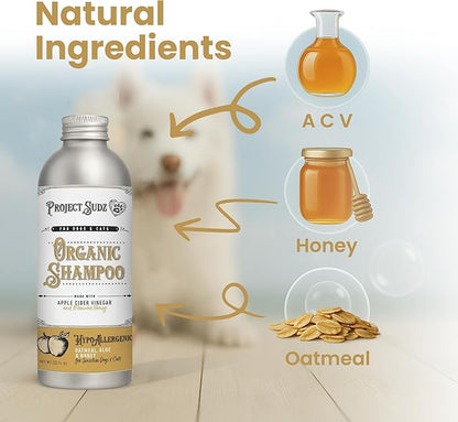 Hypoallergenic | Oatmeal & Honey Liquid Dog Shampoo| Extra Gentle for Even Puppies| Unscented