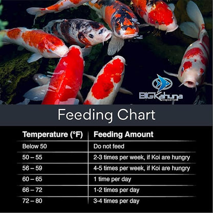 BIG Kahuna Koi Fish Food- 2lbs Food – Made in The USA - Koi Food Floating Pellets – 3/16" - 1/4" Pellet Size – 32% Protein Fish Food – Rich in Nutrients