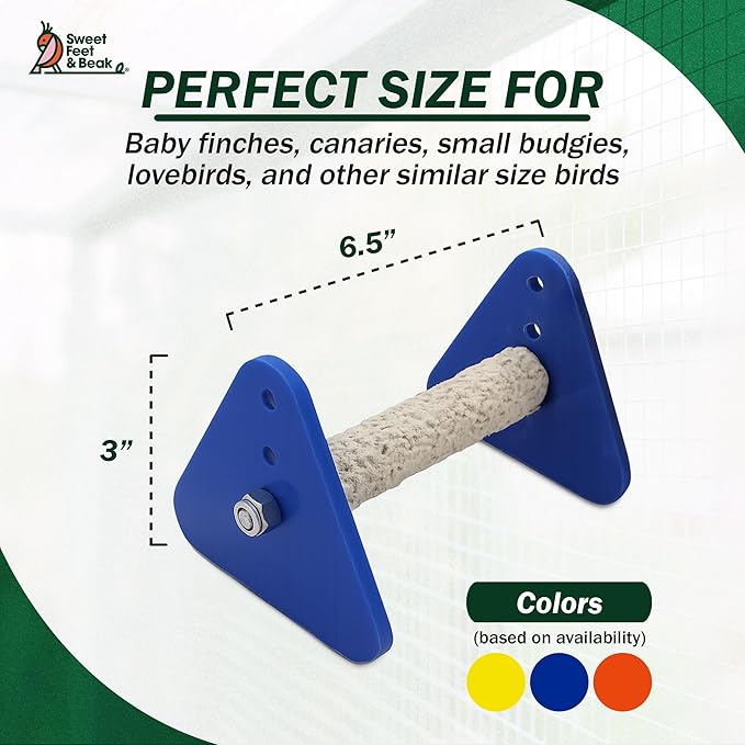 Portable Bird Perch Stand for Small Birds to Keep Nails and Beaks in Top Condition - Safe, Non-Toxic, Easy to Install Cage Accessories