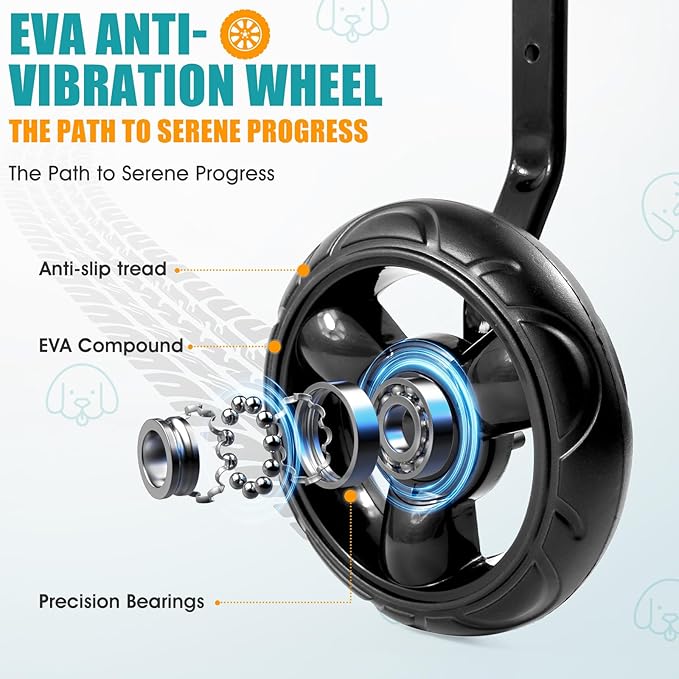 Dog Wheelchair for Back Legs, Wheelchair for Small & Medium Dog, Dog Wheelchair Cart, Doggy Wheelchair with Disabled Hind Legs, Walking Mobility Aids for Small Pet, Hind Limbs Dog Cart with Wheels