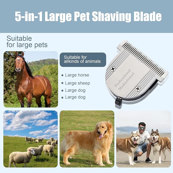 5 in 1 Fine Replacement Blades Compatible with Wahl Bravura Clipper Chromadoï¼_reativaï¼_igura Dog Clippers for Dogs Grooming ï¼_or Larger Animalsï¼