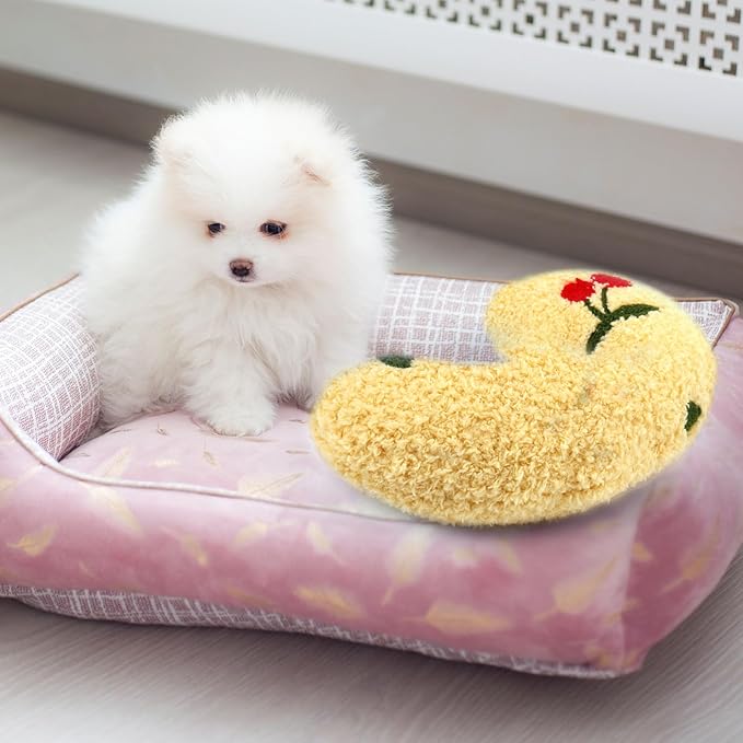 Mity rain Dog Pillow, Dog Calming Pillow Large 14.2" * 9.4", Anxiety Relief Pillow for Dog, Ultra Soft High Density Neck Pillow for Joint Relief Sleeping Improve, Pet Calming Pillow Yellow