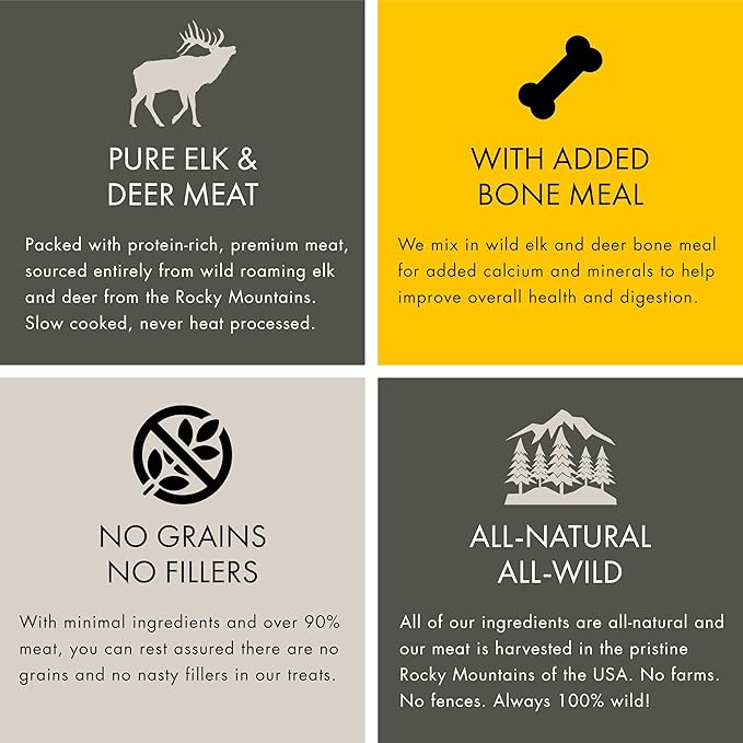 Training Treats for Dogs & Puppies  Elk & Venison Protein Puppy & Dog Treat  High Value, All-Natural, No Fillers, Grain-Free, No Artificial Preservatives  4oz, 2 Bags