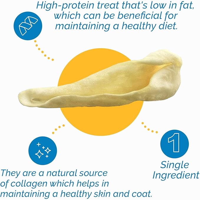 Lamb Ear Dog Chews Treat - from Free Range Lambs | All Natural Premium Dog Treats for Your Dog (10 Count)