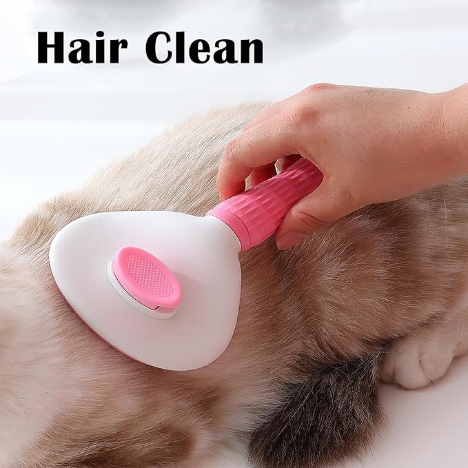 Dog Cat Brush Self Cleaning Slicker with Massage Rounded Particles Removes Loose Hair Tangles,Skin Friendly Washable