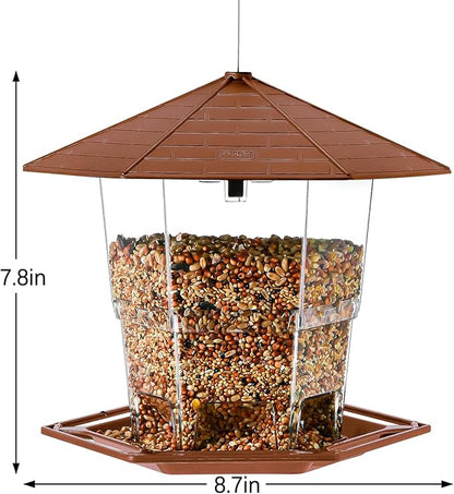 Bird Feeders for Outdoors Hanging Bird Feeder Wild Birds Seed, Brown