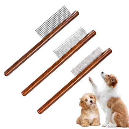 3pcs Pet Comb for Removing Pet Hair, Cat Grooming Comb with Stainless Steel Teeth, Grooming Tools for Dogs Cats