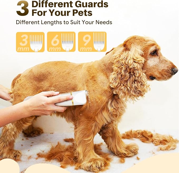 Small Dog Grooming Kit, 4 in 1 Electric Cordless Dog Paw Trimmer with Nail Grinder, Low Noise Dog Nail Trimmers, IPX7 Waterproof Small Dog Grooming Clippers for Paws, Ears, Face, Hip Hairl