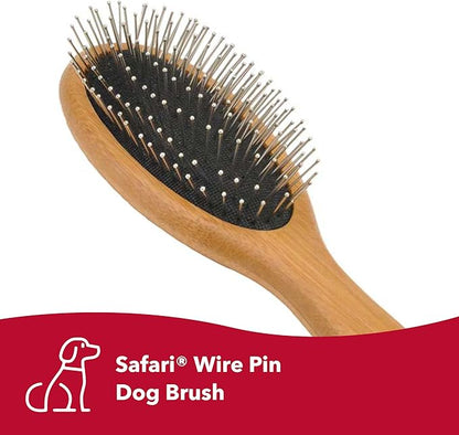 Coastal Pet Safari Wire Pin Dog Brush with Bamboo Handle - Large - General Dog Grooming Brush for Short and Long Hair - Eco-Friendly Handle