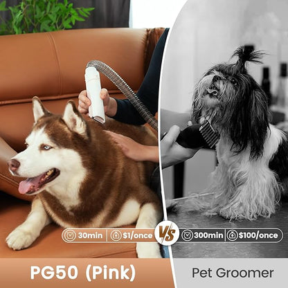 Dog Grooming Vacuum, Pet Grooming Kit with Dog Clippers, 2.5L Dust Cup 11000Pa Dogs Vacuum for Shedding Grooming, 5 Grooming Tools Home Cleaning in 1, Low Noise Pet Grooming Vacuum for Dogs, PG50