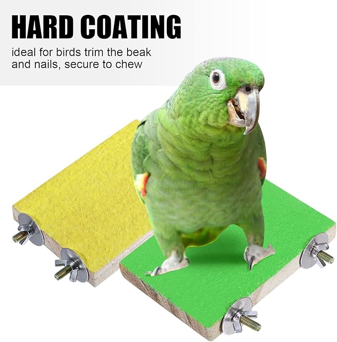 Reginary 12 Pcs Bird Perch Stand Toy Includes 6 Parrot Perch Wood Stand Bird Platform 6 Colorful Paw Grinding Stick for Cage Accessories Parakeet Cockatiel, 6 Colors