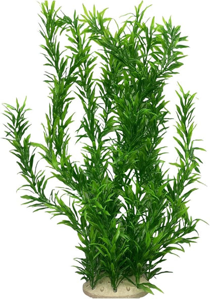 2-Pack Aquarium Plant Aquarium Decor Plastic Plants Extra Large 21 Inches Artificial Long Fish Tank Plants Tall Fish Tank Decorations Artificial Green Water Plants (Green)
