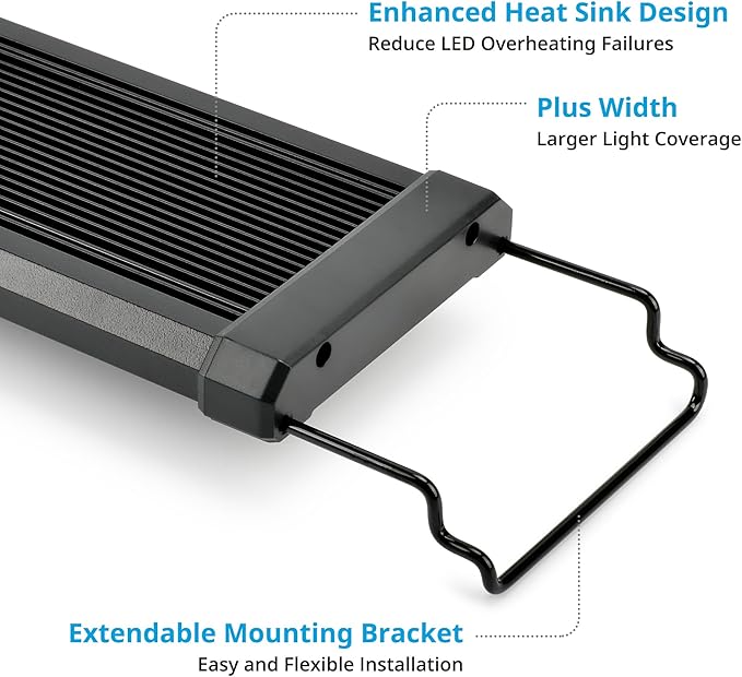 NICREW ClassicLED Plus LED Aquarium Light with Timer, 15 Watts, for 18 to 24 Inch Fish Tank Light, Daylight and Moonlight Cycle, Brightness Adjustable