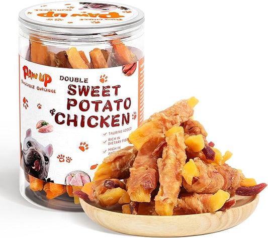 Chicken Sweet Potato Dog Treats, Orange & Purple Sweet Potato Dog Chews with Taurine, Nutritious Healthy Pet Snack, 12.5 oz