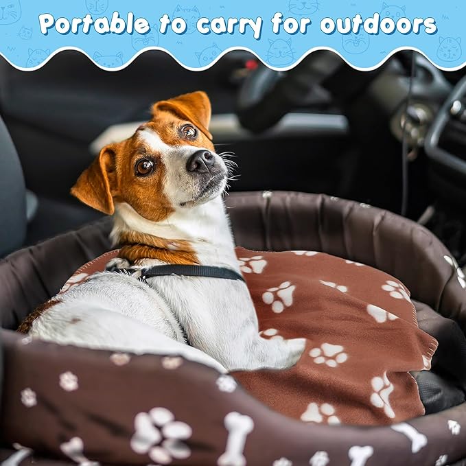 Eccliy 20 Pcs Puppy Blanket Pet Soft Fleece Dog Blankets Warm Felt Throw Sleep Mat Bed Covers for Doggie Puppy Pet Dogs Cat, 20 Styles(39 x 27.6 Inch,Paw)