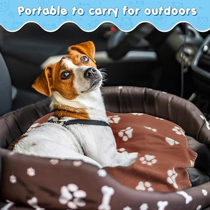 Eccliy 20 Pcs Puppy Blanket Pet Soft Fleece Dog Blankets Warm Felt Throw Sleep Mat Bed Covers for Doggie Puppy Pet Dogs Cat, 20 Styles(39 x 27.6 Inch,Paw)