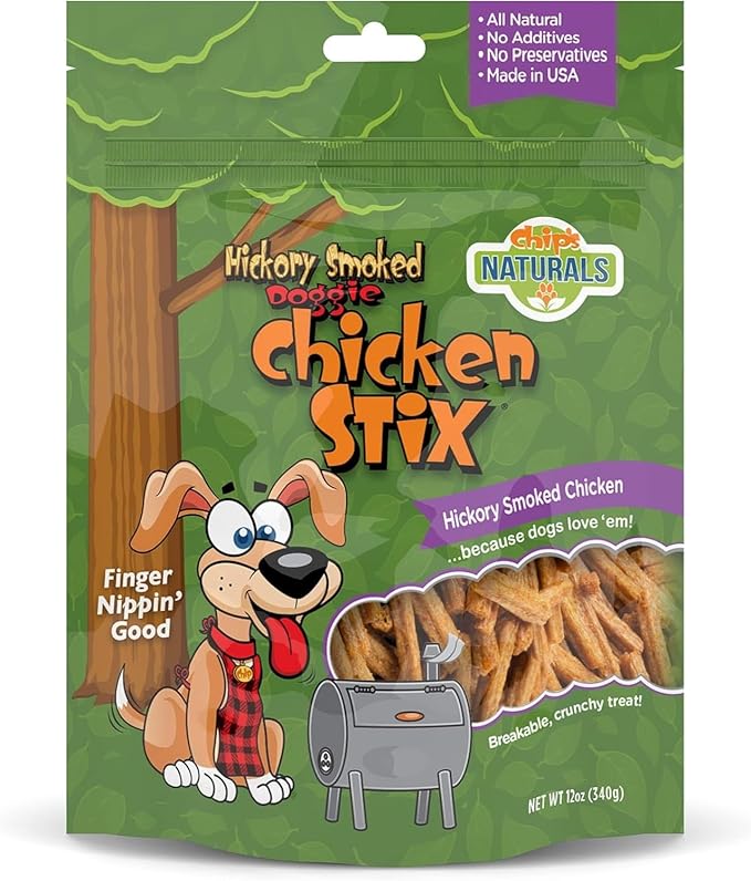 Chip's Naturals Doggie Chicken Stix, 12 oz  Hickory Smoked Chicken Dog Treats, Baked Natural Dog Treats for Training, Low Calorie Healthy Dog Treats, Pet Supplies