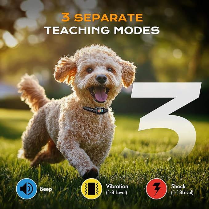 Dog Shock Collar with Remote Control,2600FT Smart Dog Training Collar with 3 Training Modes,IPX7 Waterproof,Dog Shock Collars with Security Lock for Large, Medium and Small Dogs(8-110lbs).