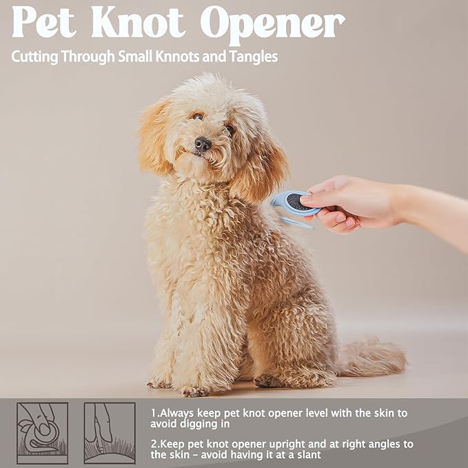 6 PCS Grooming Kit for Dogs Cats Comb Deshedding Dog Brush Pet Knot Opener Cleaning Slicker Brush Nail Clipper Toothbrush Pet Hair Removal Tool Washing Supplies for Small Medium Large Dog Cat