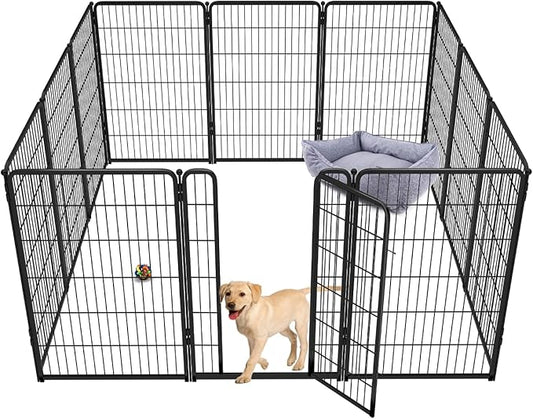 FXW Homeplus Dog Playpen for Indoor Use - Stress-Free and Safe Play, Heavy Duty 45 Inch 12 Panels Dog Pen for Large Dogs, Black_atented