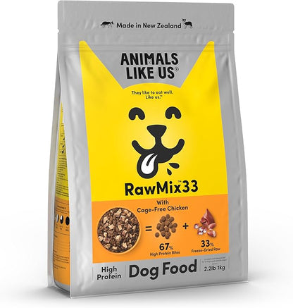 RawMix33 Premium Freeze-Dried Raw Cage-Free Chicken Recipe Dog Food, Protein Rich, Includes Kibble, Non-GMO, No Wheat or Corn, 2.2 lbs