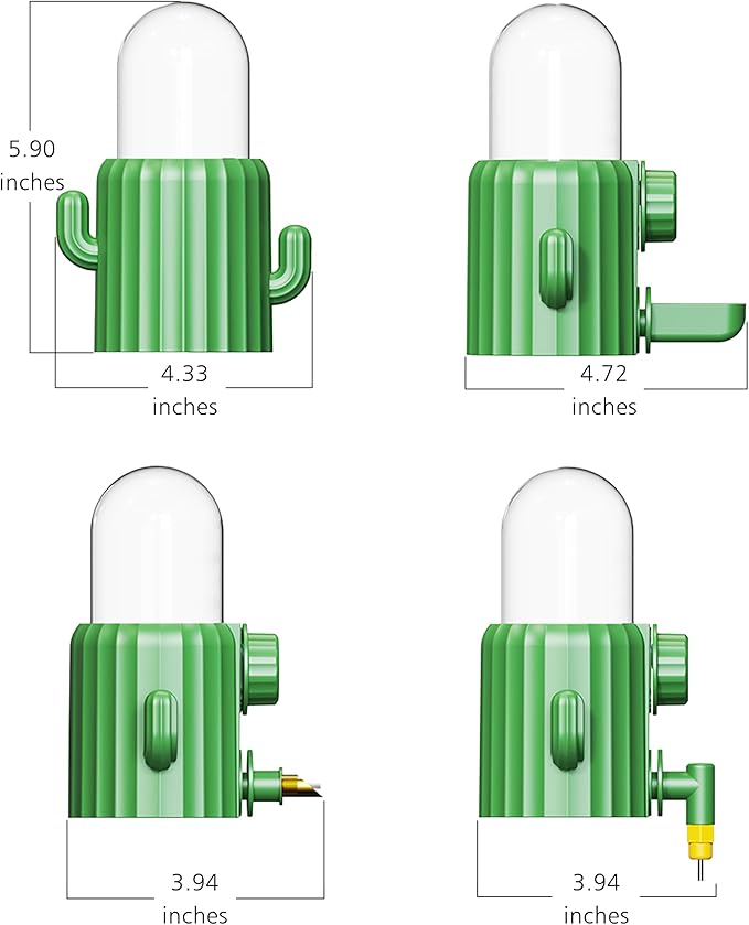 Hanging Small Animal Pet Feeder Set for Cage, Food Bowl and Gravity Water Dispenser with 3 Different Nozzles for Dog Cat Rabbit Bird Guinea Pigs Chinchilla Ferret Hedgehog