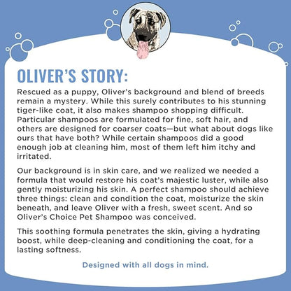 Dog Shampoo with Oatmeal and Aloe. Shea Butter for Smelly Dogs, Puppy Shampoo by Oliver's Choice 14 oz