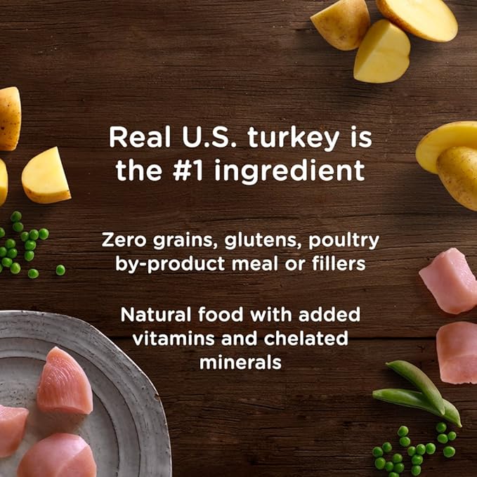 Rachael Ray Nutrish Zero Grain Natural Dry Dog Food, Turkey & Potato Recipe, 6 Pounds, Grain Free (Pack of 2)