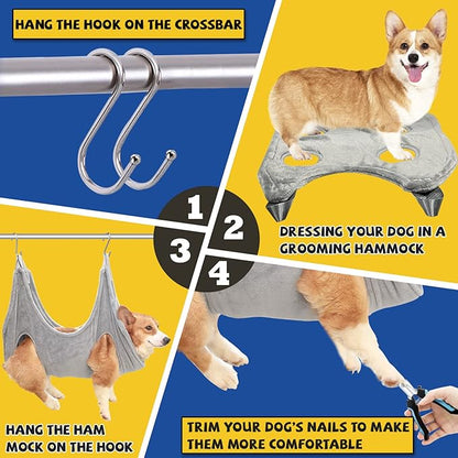 Dog Grooming Kit - Hammock, Harness, Nail Clipper for Cats and Dogs, Claw Care (S)