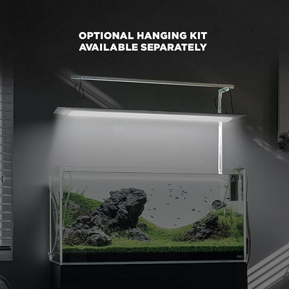 ONF Flat One+ 24 in 24/7 Cycle Aquarium Light, Blue White Full Spectrum Colorfull LED Light, Fish Tank Light Brightness Dimmable & Color Temperature APP Controlled, Sunrise & Sunset, Pendant Style