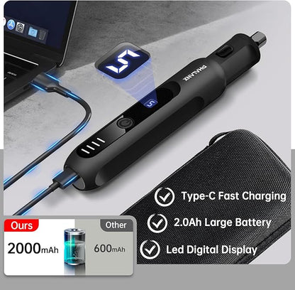 Dog Nail Grinder - Electric Pet Nail Grinder, Upgraded 5 Speed LED Lights Ring Rechargeable Cordless Dog Nail Trimmers Kit, 40 Accessories Pet Nail Grinder for Dogs Cats and Small Medium Animals Black