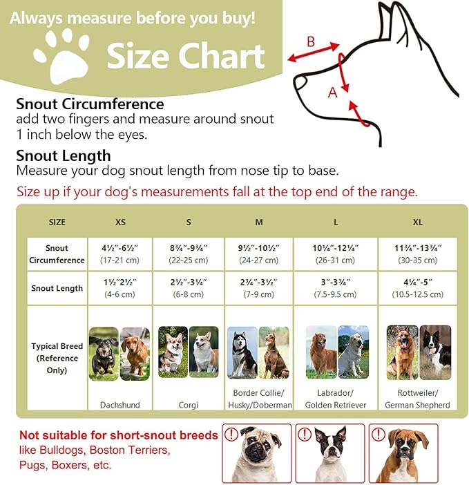 Dog Muzzle for Large Dogs, Soft Mesh Dog Mouth Guard, Whongkidz Basket Muzzle Allow Drinking No Biting Chewing Dog Face Mask for Walking Dogs That Eat Everything (Black, L)