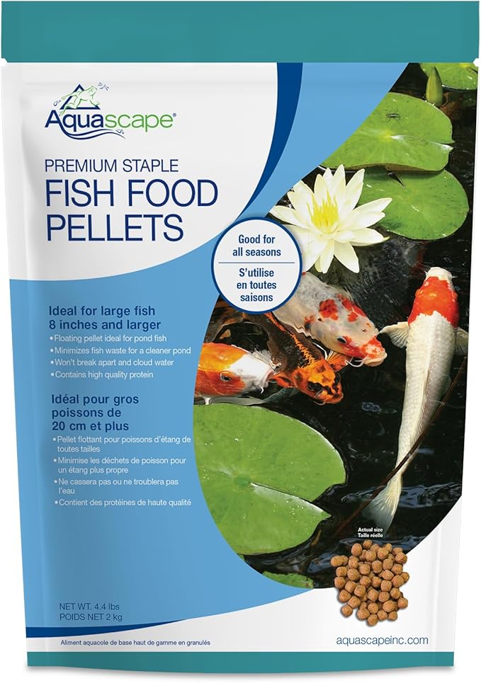 Aquascape Premium Staple Fish Food Pellets for Large Pond Fish, Large Pellet, 4.4 pounds | 98869