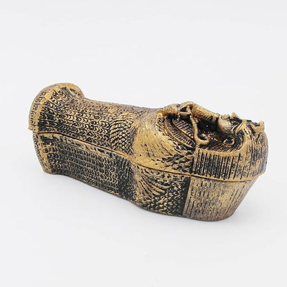 Aquarium Mummy Gold Coffin Decorations Egypt Fish Reptile Turtle Tank Décor Ornament Pet Bronze