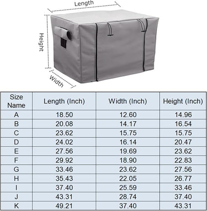 Dog Crate Cover Waterpoof Grey Pet Kennel Covers for Puppy Cat Indoor Outdoor Fit for 1 Door Wire Crate, 24.02x16.14x20.47 Inch