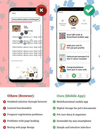 Dog Tags for Pets - Silicone QR Code Pet ID Tags for Dogs & Cats - Silent Dog Name Tag and Cat Name Tag for Your Pet - Puppy Name Tag for Dog Collar - Dog Identification Tags (US Flag)