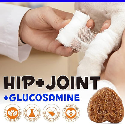 Glucosamine for Dogs - Hip & Joint Supplement (150 Tablets, 13.2 oz) - Chews with Chondroitin, MSM & Hemp Oil for Arthritis Relief & Enhanced Mobility for All Breeds