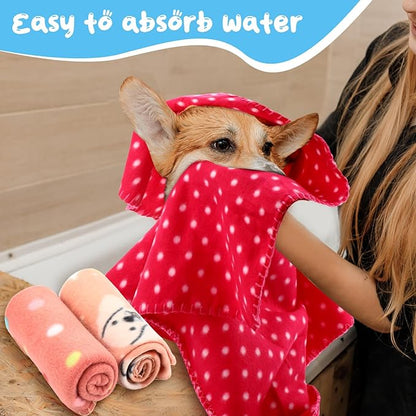 Eccliy 20 Pcs Puppy Blanket Pet Soft Fleece Dog Blankets Warm Felt Throw Sleep Mat Bed Covers for Doggie Puppy Pet Dogs Cat, 20 Styles(39 x 27.6 Inch,Mix)