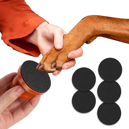 Dog Nail File with 5pcs Sandpaper, Solid Wooden Dog Nail Scratcher Grinder Digger Dog Nail File Scraper, Dog Scratch Board Pad for Dogs Nails