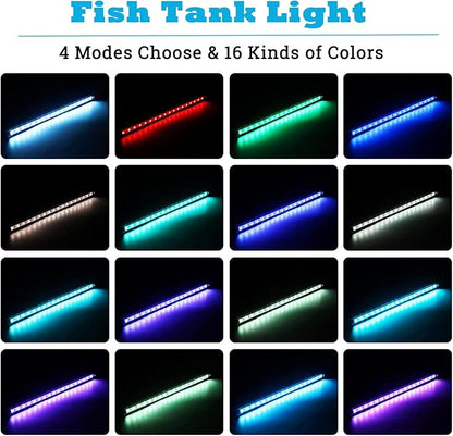 LED Aquarium Lights for Fish Tank,Submersible Fish Tank Light with Air Bubbler Hole Bubble Wall RGB Color Changing Brightness Adjustable Waterproof Remote Control Bubble Tube Light,7W 26inch
