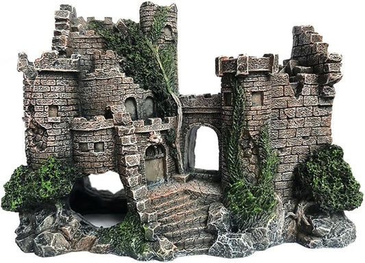 SLOCME Aquarium Ornaments Resin Castle Decorations - Fish Tank Supplies Accessories, Eco-Friendly Fish Tank Castle Aquarium Ornament