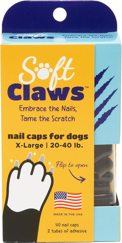 Soft Claws Dog and Cat Nail Caps Take Home Kit, X-Large, Black