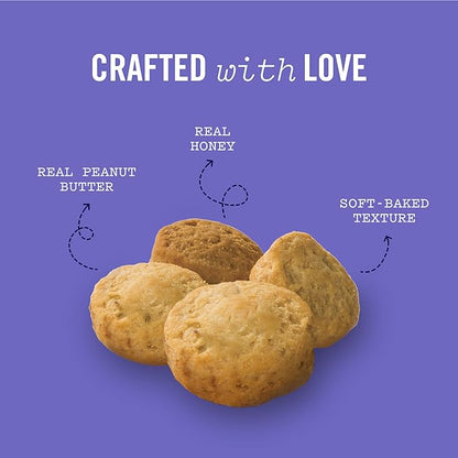 Three Dog Bakery Peanut Butter & Honey Bites - Dog Treats, Dog & Puppy Training Treats, Dog Biscuits, Mess-Free Snacks for Dogs, Human-Inspired Dog Treats