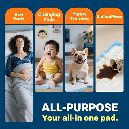 30" x 36" 50 Count Super Absorbency Disposable Bed Pads for Adults, Leakproof Quick Drying Underpads for Adults Baby Puppy, Incontinence Pads, Puppy Pad Dog Training Pee Pads