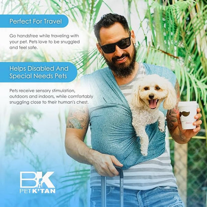 Pet K'tan Dog Sling Carrier: Hands Free for Small & Medium Dogs - #1 Pet Travel Accessory & Gift -Bond with New Puppy- Safe Durable Soft-Hands Free - Cats & Small Animals Anti-Anxiety-Sized for Human