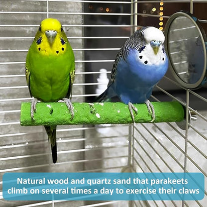 10 PCS Bird Perch Parrot Stand Wood Parrot Perch Stand Platform Natural Paw Grinding Stick Bird Cage Accessories for Budgies Cockatiels Cockatoo Conure Parakeet